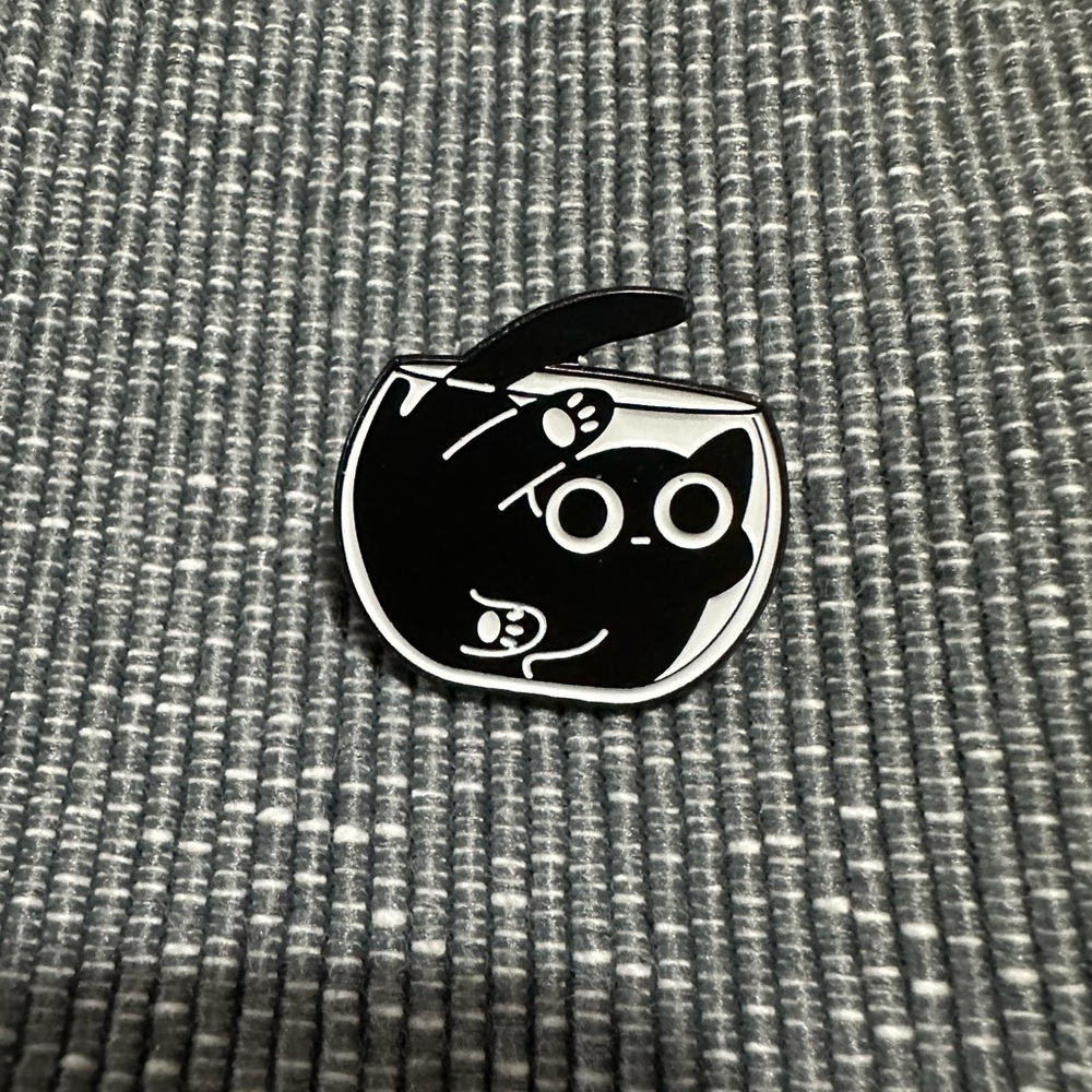 Black and White Cat Enamel Pin Set of 5 - Picture 2 of 4